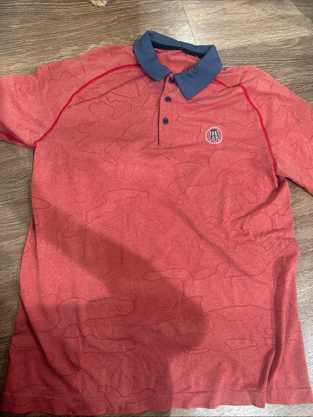 Men's Red Polo with Contrast Navy Collar by Barstool